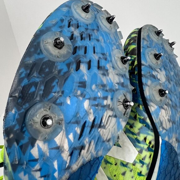 New Balance MMD500Y5 Track & Field Spikes Size 8 US Mens Neon‎ Green/Blue - Picture 11 of 16